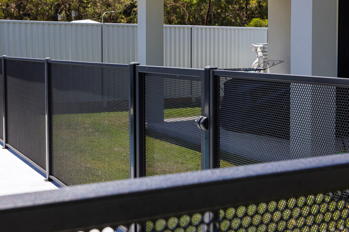 Pure Perf panel on a patio in Textured Black, NSW Mid North Coast