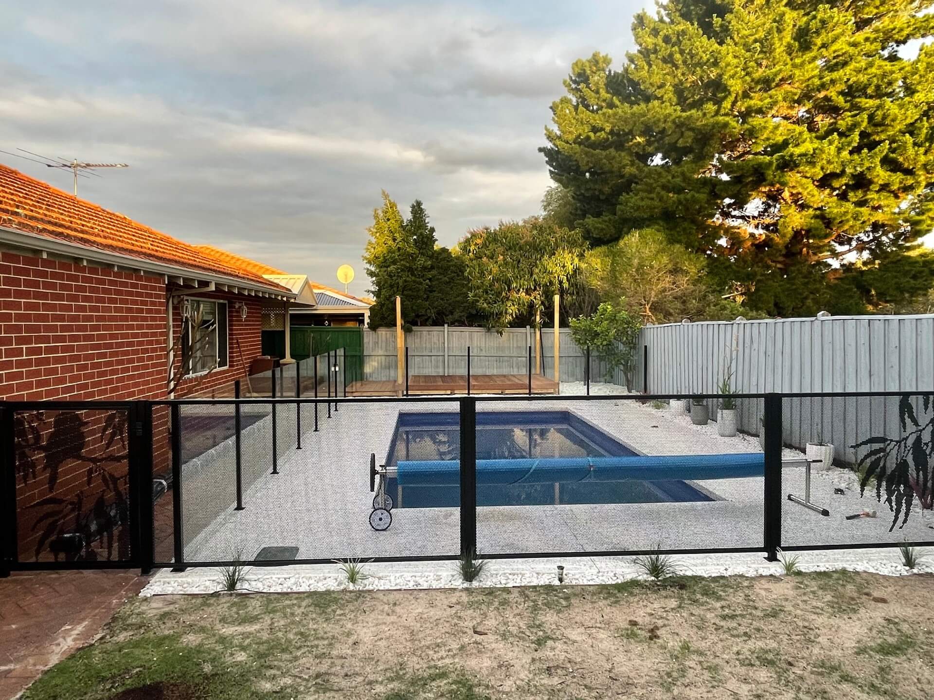 Textured Black pool fencing, The Vines WA