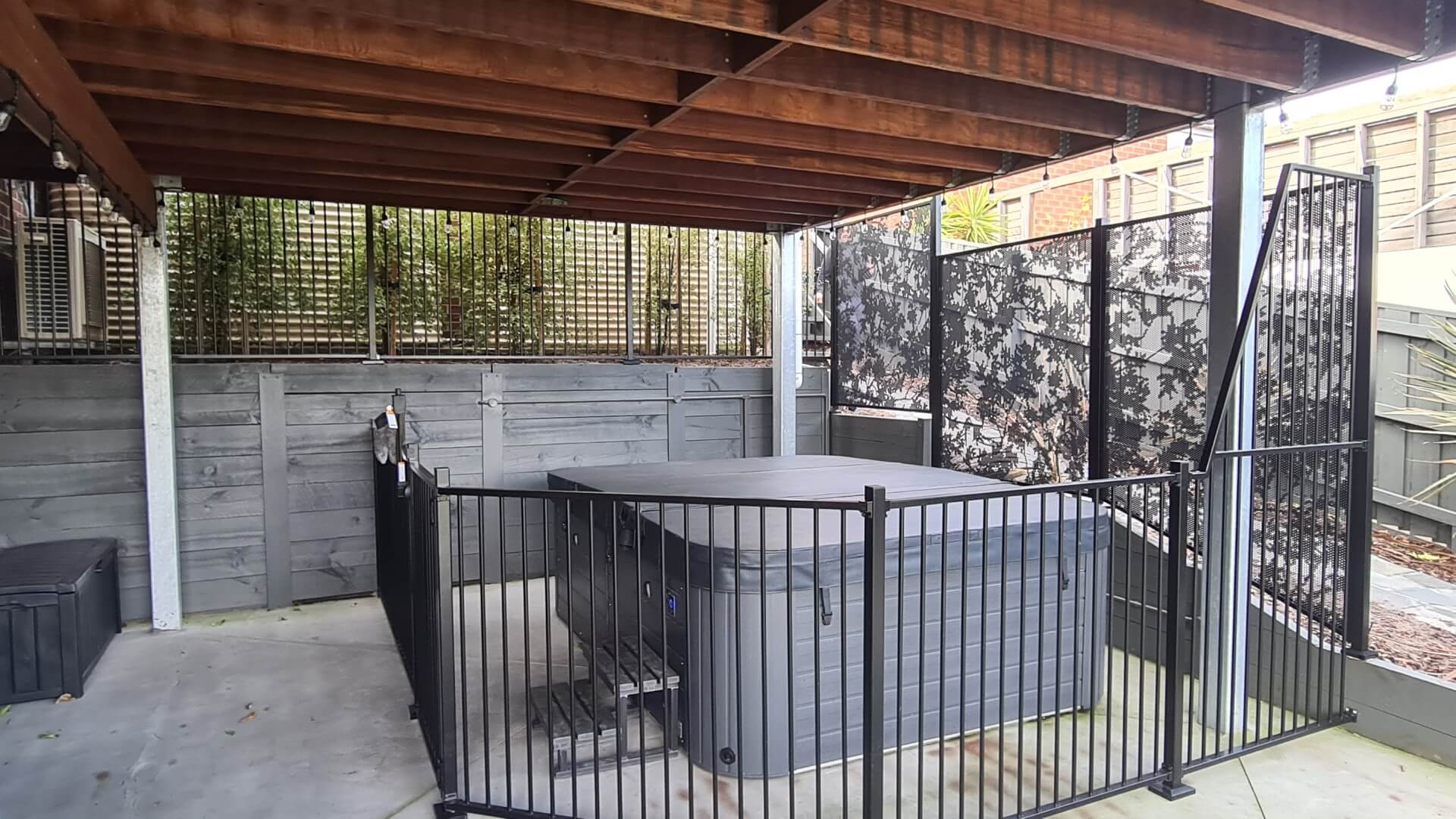 Textured Black pool fencing, Langwarrin Victoria