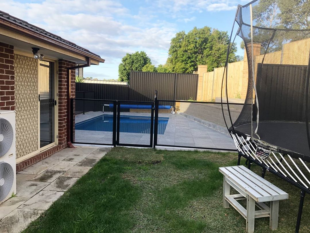Pure Perf pool fencing in black satin, Camden NSW
