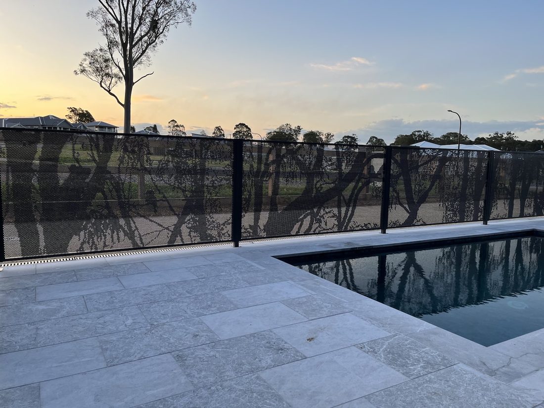 Genuine Pool Perf perforated pool fencing detail, the Mid North Coast
